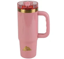 Ozark Trail Insulated Stainless Steel Travel Tumbler with Handle and Flip Straw Lid