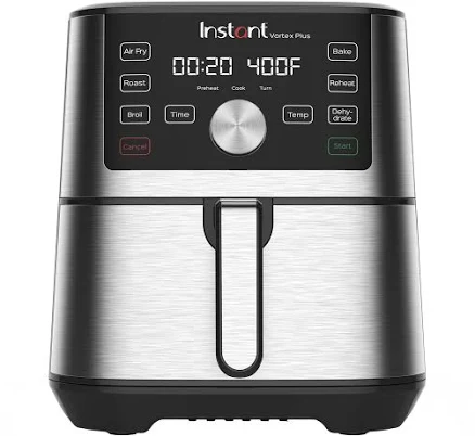 Instant Vortex Plus 6-Quart Air Fryer, Stainless Steel Single Basket