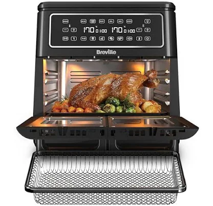 Breville Halo Flexi Air Fryer & Large Mesh Tray Digital Dual Air Fryer Oven
