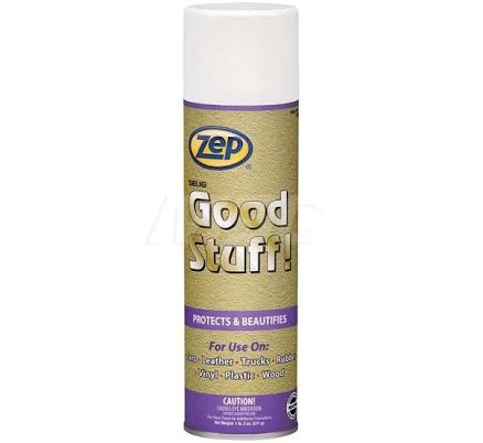 ZEP Good Stuff Vinyl, Rubber & Leather Protectant, 18 oz, Leather Scent, 12/Case