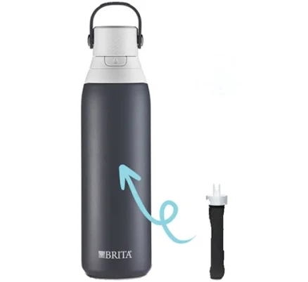 Brita 20 oz Carbon Stainless Steel Filtered Water Bottle
