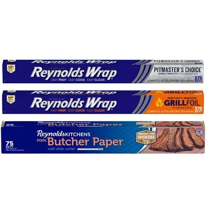 Reynolds Grill Master Bundle Butcher Paper Plus Pitmasters Choice Foil Plus Grill Foil