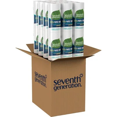 Seventh Generation 100% Recycled Paper Kitchen Towel Rolls, 2-Ply, 11 x 5.4, 156 Sheets/Roll, 24 Rolls/Carton (13722)