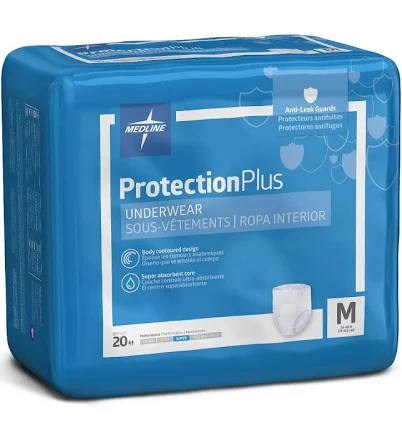 Protection Plus Superabsorbent Adult Underwear,Medium Bag of 20
