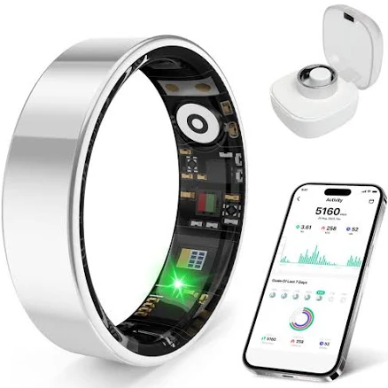 PRIMEPLUS - Smart Ring Health Tracker for Men Women, Sleep/Stress/Exercise Monitor, IP68, Long Battery, No Subscription