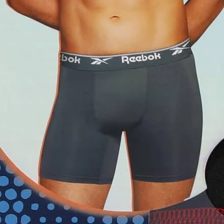 Reebok Men's 7 Pack Performance Boxer Briefs, Medium