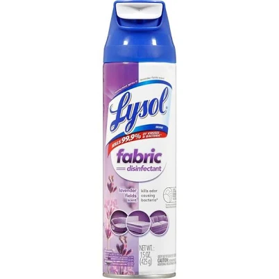 LYSOL Fabric Disinfectant Spray, 15 fl oz (0.5 quart) Lavender Fields, Clear, 12 PK, RAC94121CT