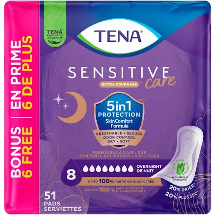Tena Serenity Incontinence Overnight Pads for Women