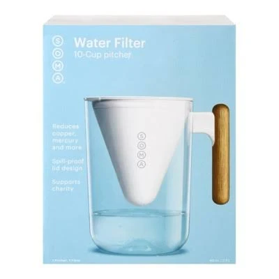 Soma - Water Pitcher Filter 10-Cup - White - Case of 2 - 80 oz