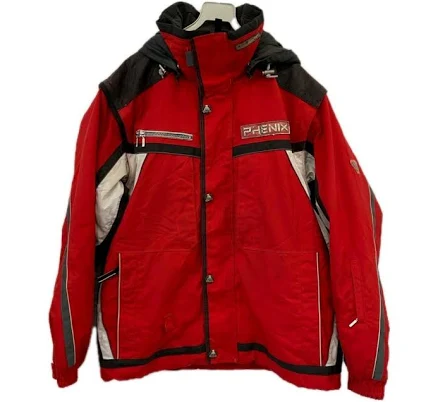 Phenix Ski Jacket Men’s L Red Waterproof Insulated Hooded Snow Winter