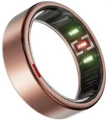 Smart Ring With Heart Rate Blood Oxygen Sleep Monitoring & Sports Modes - Size 8 - Gold