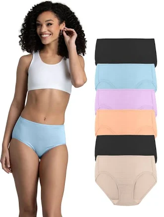 Fruit of the Loom Women's Breathable Cooling Stripes Brief Underwear