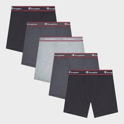 Champion Men's Iconic Essentials Wicking Boxer Briefs