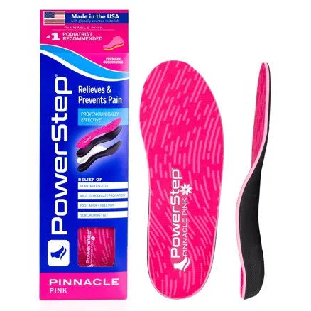 Powerstep Pinnacle Pink Orthotic Support Insoles
