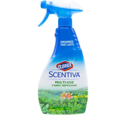 Clorox Scentiva Multi-Use Fabric Refresher Spray Fabric Freshener for Closets Upholstery Curtains and Carpets