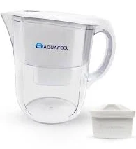 Aquafeel AFPF001 Water Filter Pitcher with Replaceable Cartridge-Removes Chlorine, Sediment, Heavy Metal, and Odor, 48 o