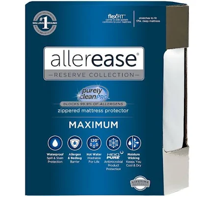 Aller-Ease Allerease Maximum Allergy and Bedbug Waterproof Zippered Mattress Protector
