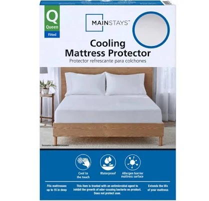 Mainstays Cooling Waterproof Fitted Mattress Protector