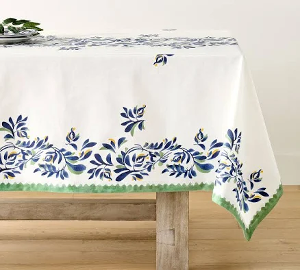 Pottery Barn Mixed Organic Cotton Tablecloth