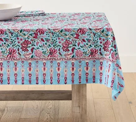 Pottery Barn Shannon Block Print Tablecloth
