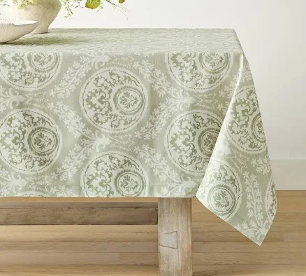 Pottery Barn Lena Medallion Organic Cotton Tablecloth