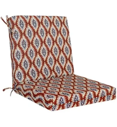 At Home Block Print Spice Outdoor Hinged Cushion