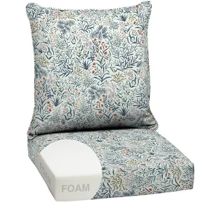 ARDEN Outdoor Foam Deep Seat Cushion Set, 24 in x 24 in, Weather-Proof, Rain-Proof, Fade Resistant Patio Cushion, Bottom