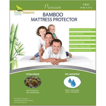 Four Seasons Essentials Twin Bamboo Mattress Protector