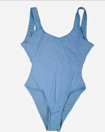 Onia Swim Onia Sky Blue One Piece Swimsuit Scoop Neck Open Back Nylon Xs New