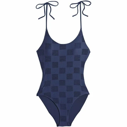 Onia Size M Blue Shadow Ginny Block Mesh One-piece Swimsuit $245