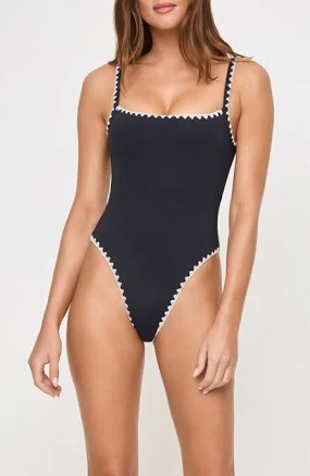 L*Space Nadia Blanket Stitch One Piece Swimsuit