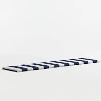Replacement Alfresco Navy and White Cabana Stripe Sunbrella Outdoor Dining Bench Cushion